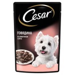 Влажный корм для собак Cesar с говядиной в сливочном соусе, 85 г (kastd)