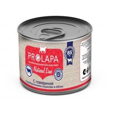 Влажный корм для кошек Prolapa Natural Line с говядиной, морковью и яблоками, 200 г (kastd) в магазинах Ашан