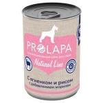 Влажный корм для собак Prolapa Natural Line с ягненком, рисом и морковью, 400 г (kastd)