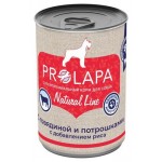 Влажный корм для собак Prolapa Natural Line с говядиной, потрошками и рисом, 400 г (kastd)