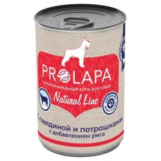 Влажный корм для собак Prolapa Natural Line с говядиной, потрошками и рисом, 400 г (kastd) в магазинах Ашан