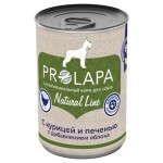 Влажный корм для собак Prolapa Natural Line с курицей, печенью и яблоками, 400 г (kastd)