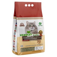 Наполнитель для кошачьего туалета HOMECAT Ecoline древесный комкующийся в гранулах, 6 л (kastd) в магазинах Ашан