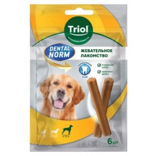 Лакомство для собак крупных пород Triol Dental Norm Палочки жевательные, 240 г (kastd) в магазинах Ашан