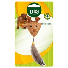 Игрушка для кошек Triol из пробковой коры Мышка с перьями, 65х180 мм (kastd) в магазинах Ашан
