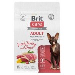 Сухой корм для взрослых кошек Brit Care с индейкой и уткой Cat Adult Delicious Taste, 400 г (kastd)