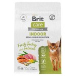 Сухой корм для взрослых кошек Brit Care с индейкой и лососем Cat Indoor Stool Odour Reduction, 400 г (kastd)