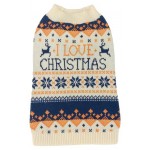 Свитер для собак I love Christmas бежевый (kastd)