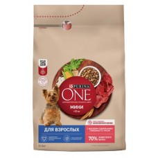 Сухой корм Purina ONE Мини для взрослых собак с говядиной и рисом, 3 кг (kastd) в магазинах Ашан