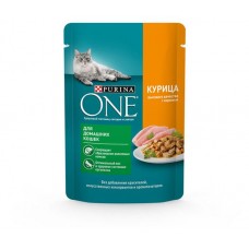 Влажный корм для кошек Purina ONE с курицей в соусе, 75 г (kastd) в магазинах Ашан