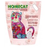 Наполнитель для кошачьих туалетов HOMECAT Роза силикагелевый с ароматом розы, 7,6 л (kastd)