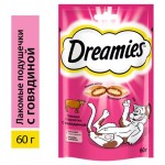 Лакомство для кошек Dreamies подушечки с говядиной, 60 г (kastd)