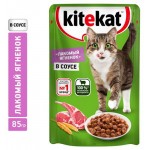 Влажный корм для кошек Kitekat ягненок в соусе, 85 г (kastd)