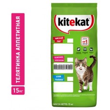 Сухой корм для кошек Kitekat телятинка аппетитная, 15 кг (kastd) в магазинах Ашан