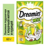 Лакомство для кошек Dreamies Mix подушечки с мятой и курицей, 60 г (kastd)