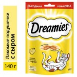 Лакомство для кошек Dreamies подушечки с сыром, 140 г (kastd)