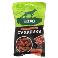 Лакомство для собак TITBIT Сухарики со вкусом бекона, 55 г (kastd) в магазинах Ашан