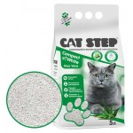 Наполнитель для кошачьего туалета Cat Step комкующийся минеральный Compact White Aloe Vera, 5 л (kastd)