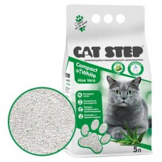 Наполнитель для кошачьего туалета Cat Step комкующийся минеральный Compact White Aloe Vera, 5 л (kastd) в магазинах Ашан