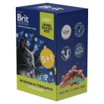 Набор паучей для стерилизованных кошек Brit Premium Ягнёнок и говядина в соусе, 6х85 г (kastd)