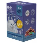 Набор паучей для котят Brit Premium Телятина и морковь в желе, 6х85 г (kastd)