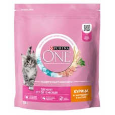 Сухой корм для котят Purina ONE с курицей и злаками, 750 г (kastd) в магазинах Ашан