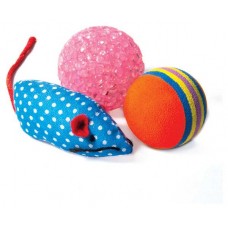 Набор игрушек для кошек Triol 2 мяча 1 мышь Ė1, 40х40х45 мм (kastd) в магазинах Ашан