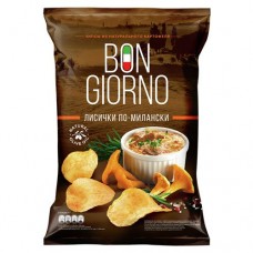 Чипсы БОН ЖОРНО лисички по-милански, 80г в магазинах Авоська