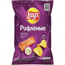 Чипсы ЛЕЙЗ рифленые, лосось в сливочнос соусе, 140г в магазинах Авоська