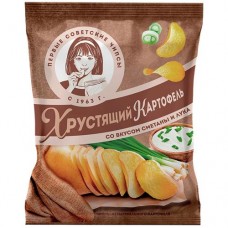 КартофельМОСКОВСКИЙ ХРУСТЯЩИЙ сметана и лук, 40г в магазинах Авоська