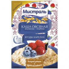 Каша овсяная МИСТРАЛЬ Ягоды Карелии земляника, голубика, 40г в магазинах Авоська