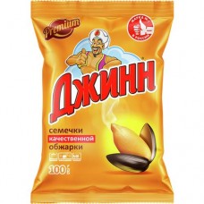 Семечки ДЖИНН подсолнечника, жаренные, 100г в магазинах Авоська