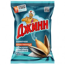 Семечки ДЖИНН подсолнечника, жаренные, соленые, Солнечный великан, 200г в магазинах Авоська