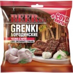 Сухарики-гренки BEERka бородинские, с чесноком + сметанный соус, 60г Сухарики-гренки BEERka бородинские, с чесноком + сметанный соус, 60г
