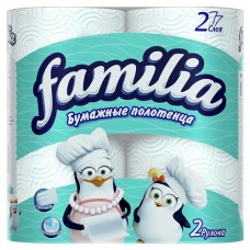 Бумажные полотенца ФАМИЛИЯ белые, 2 слоя, 2 рулона в магазинах Авоська
