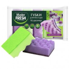 Губки для посуды МАСТЕР ФРЕШ ХЛ-размер, стронг эффект, 5шт в магазинах Авоська