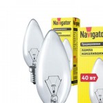 Лампа НАВИГАТОР 40Вт, е14, свеча, прозрачная