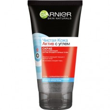 Скраб для лица Чистая кожа 3в1 ГАРНЬЕ угольный, 0.05л в магазинах Авоська