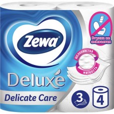 Туалетная бумага Делюкс ЗЕВА белая, 3 слоя, 4 рулона в магазинах Авоська