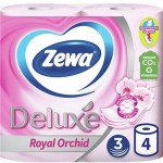 Туалетная бумага Делюкс ЗЕВА орхидея, 3 слоя, 4 рулона
