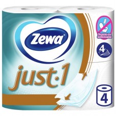 Туалетная бумага Джаст 1 ЗЕВА 4 слоя, 4 рулона в магазинах Авоська