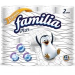 Туалетная бумага ФАМИЛИЯ Плюс белая, 2 слоя, 12 рулонов