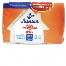 Туалетная бумага ЛИЛИЯ 2 слоя, 12 рулонов в магазинах Авоська