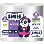 Туалетная бумага ПАНДА 3 слоя, 4 рулона, белая