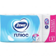 Туалетная бумага Плюс ЗЕВА белая, 2 слоя, 8 рулонов в магазинах Авоська