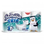 Туалетная бумага Трио ФАМИЛИЯ 3 слоя, 8 рулонов