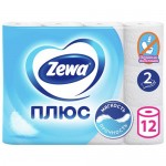 Туалетная бумага ЗЕВА белая, 2 слоя,12 рулонов