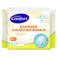 Влажная туалетная бумага КОМФОРТ СМАРТ с ромашкой, 42шт в магазинах Авоська