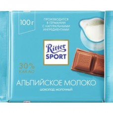 Шоколад РИТТЕР СПОРТ молочный, альпийское молоко, 100г в магазинах Авоська