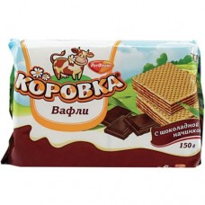 Вафли Коровка РОТ ФРОНТ с шоколадной начинкой, 150г в магазинах Авоська